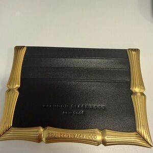 Brandon Blackwood Black Card Holder with Gold Frame Accent